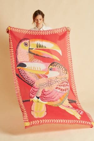 FOULARD PAREO TOUCAN EN COTON INOUI EDITIONS