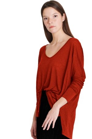 Top col V en modal et laine Maevy